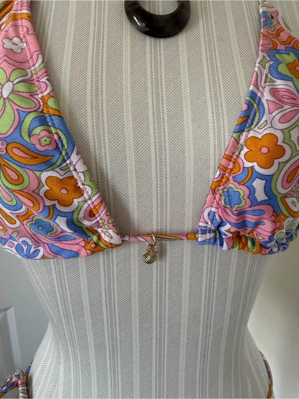 Floral Paisley String Bikini Set - Pink Multi